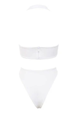 White Crossover Halter One Piece Swimsuit 30 White Crossover Halter One Piece Swimsuit -Pinkyy Kleider Geschaft savannah white 02