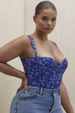 Sapphire Floral Print Bodysuit -Pinkyy Kleider Geschaft savia 12a