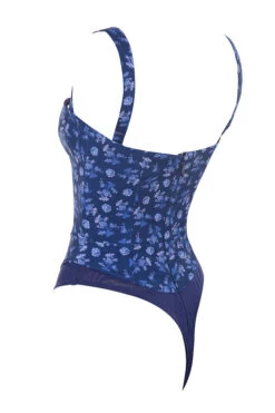 Sapphire Floral Print Bodysuit -Pinkyy Kleider Geschaft savia navy print 03