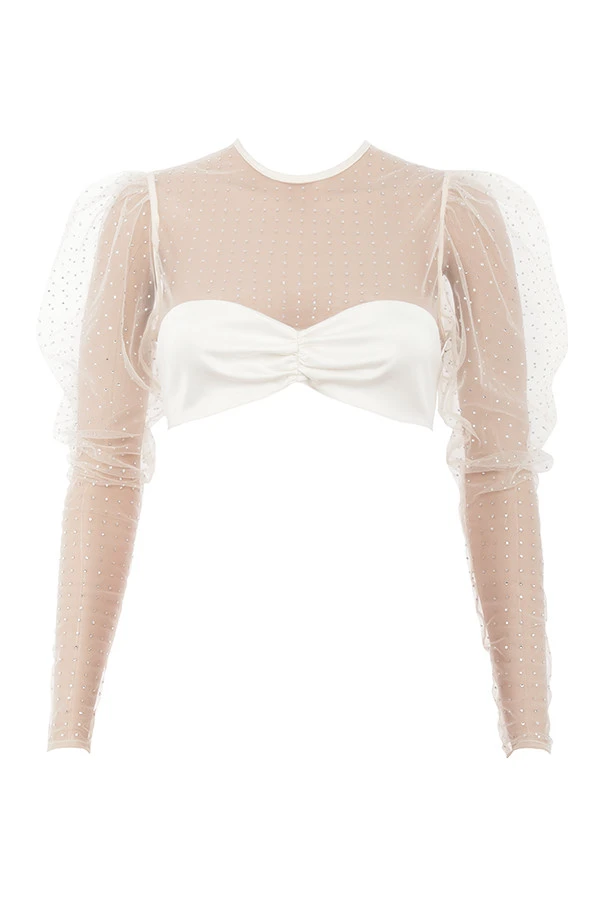 Ivory Crystal Cropped Top 11 Ivory Crystal Cropped Top – Bild 11