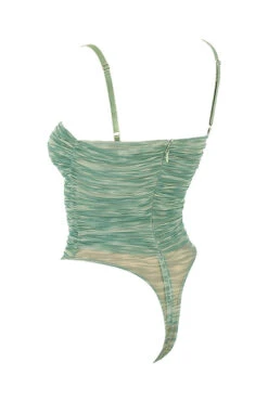 Ivy Print Ruched Mesh Bodysuit -Pinkyy Kleider Geschaft sb5503d 02a