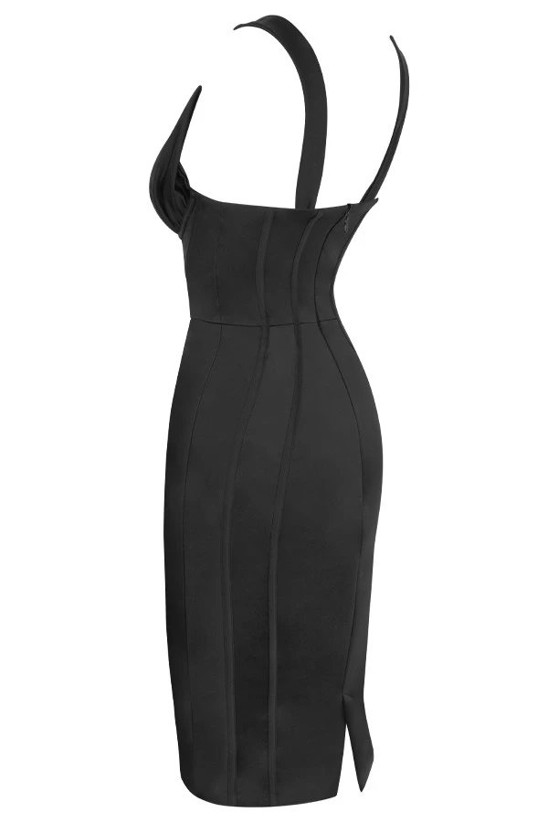 Black Satin Corset Dress 13 Black Satin Corset Dress – Bild 13