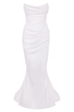 Ivory Draped Strapless Bridal Gown - Limited Edition -Pinkyy Kleider Geschaft sb5891 01a