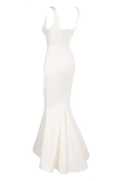 Ivory Satin Mermaid Bridal Gown - Limited Edition -Pinkyy Kleider Geschaft sb5892 02