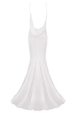 Ivory Draped Back Bridal Gown - Limited Edition 25 Ivory Draped Back Bridal Gown - Limited Edition -Pinkyy Kleider Geschaft sb5899 02