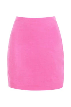 Pink Linen Mini Skirt 23 Pink Linen Mini Skirt -Pinkyy Kleider Geschaft sb5956 01g