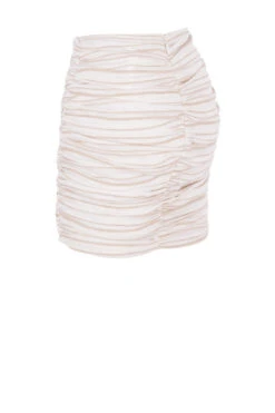 Striped Linen Mix Draped Mini Skirt -Pinkyy Kleider Geschaft sb5963 02