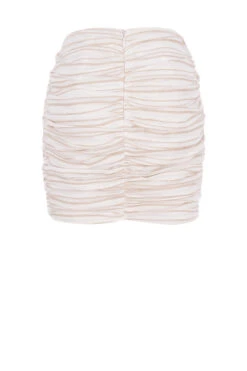 Striped Linen Mix Draped Mini Skirt -Pinkyy Kleider Geschaft sb5963 03