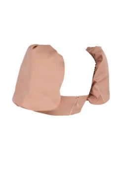 Camel Puff Sleeve Bralet -Pinkyy Kleider Geschaft sb5982 02