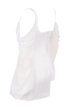 White Corset Dress With Blouson Sleeves -Pinkyy Kleider Geschaft sb5987 02 copy