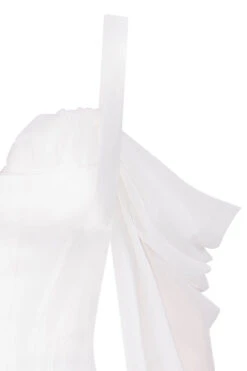 White Corset Dress With Blouson Sleeves -Pinkyy Kleider Geschaft sb5987 04 copy