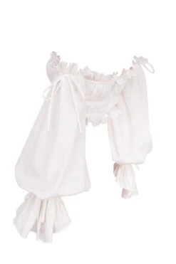 White Ruched Off Shoulder Top 31 White Ruched Off Shoulder Top -Pinkyy Kleider Geschaft sb5996 02