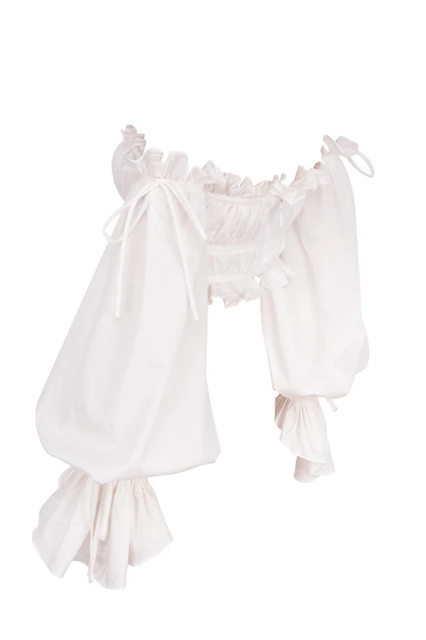 White Ruched Off Shoulder Top 15 White Ruched Off Shoulder Top – Bild 15