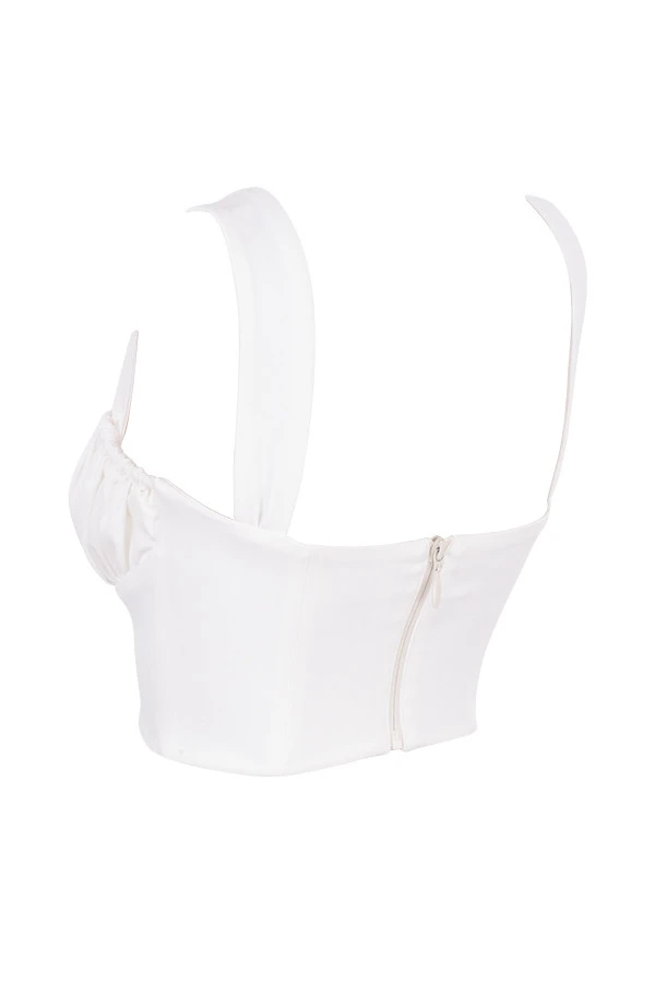 White Blouson Corset Top 14 White Blouson Corset Top – Bild 14