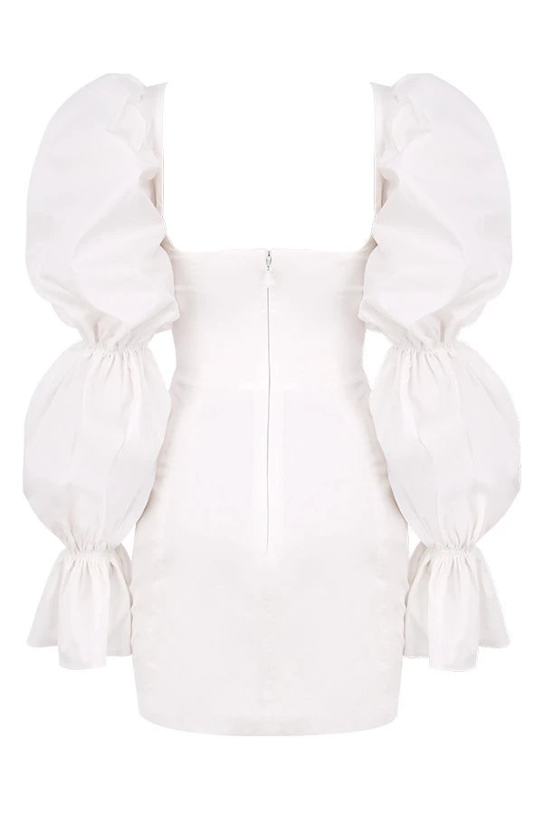 White Puff Sleeve Corset Dress 18 White Puff Sleeve Corset Dress – Bild 18