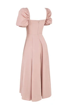 Blush Puff Sleeve Midi Dress -Pinkyy Kleider Geschaft sb6025m 02