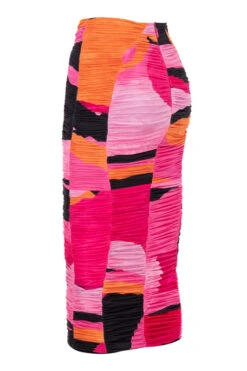 Multicolour Ruched Midi Skirt -Pinkyy Kleider Geschaft sb6240 02