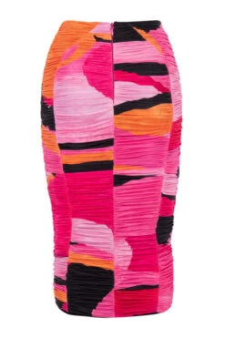 Multicolour Ruched Midi Skirt -Pinkyy Kleider Geschaft sb6240 03