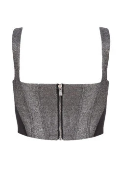 Silver Cropped Corset Top -Pinkyy Kleider Geschaft sb6418 03
