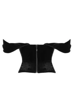 Black Velvet Draped Corset -Pinkyy Kleider Geschaft sb6468 03