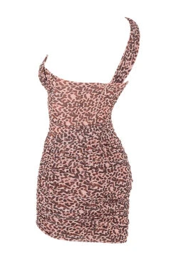 Animal Print Cut Out Mini Dress -Pinkyy Kleider Geschaft sb6583 02