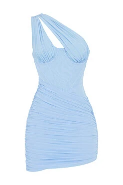 Baby Blue Cutout Mini Dress -Pinkyy Kleider Geschaft sb6583c 01b