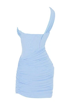 Baby Blue Cutout Mini Dress -Pinkyy Kleider Geschaft sb6583c 02b