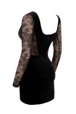 Black Velvet And Lace Corset Dress -Pinkyy Kleider Geschaft sb6606 02