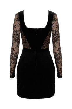 Black Velvet And Lace Corset Dress -Pinkyy Kleider Geschaft sb6606 03