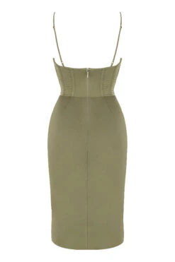 Olive Corset Slip Dress -Pinkyy Kleider Geschaft sb6657 03