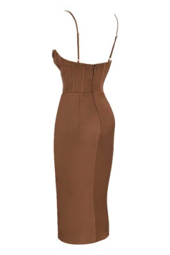 Chocolate Satin Corset Slip Dress -Pinkyy Kleider Geschaft sb6657b 02