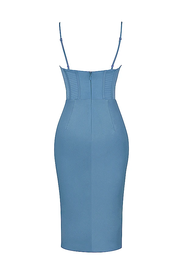 Aegean Blue Corset Midi Dress 12 Aegean Blue Corset Midi Dress – Bild 12