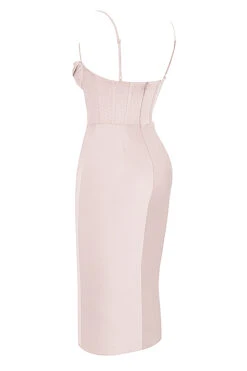 Crystal Satin Corset Midi Dress -Pinkyy Kleider Geschaft sb6657g 02