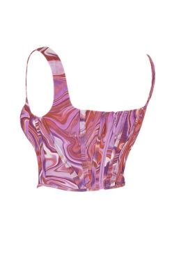 Purple Swirl Print Mesh Corset 22 Purple Swirl Print Mesh Corset -Pinkyy Kleider Geschaft sb6864d 02