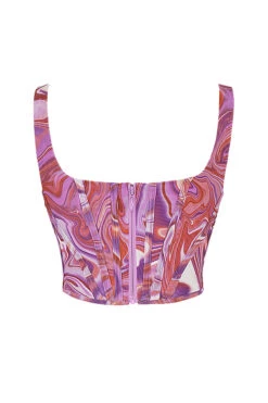 Purple Swirl Print Mesh Corset 23 Purple Swirl Print Mesh Corset -Pinkyy Kleider Geschaft sb6864d 03