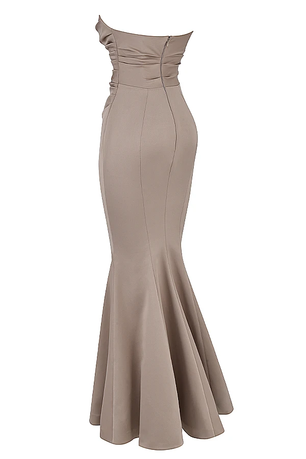 Mushroom Satin Strapless Gown 9 Mushroom Satin Strapless Gown – Bild 9