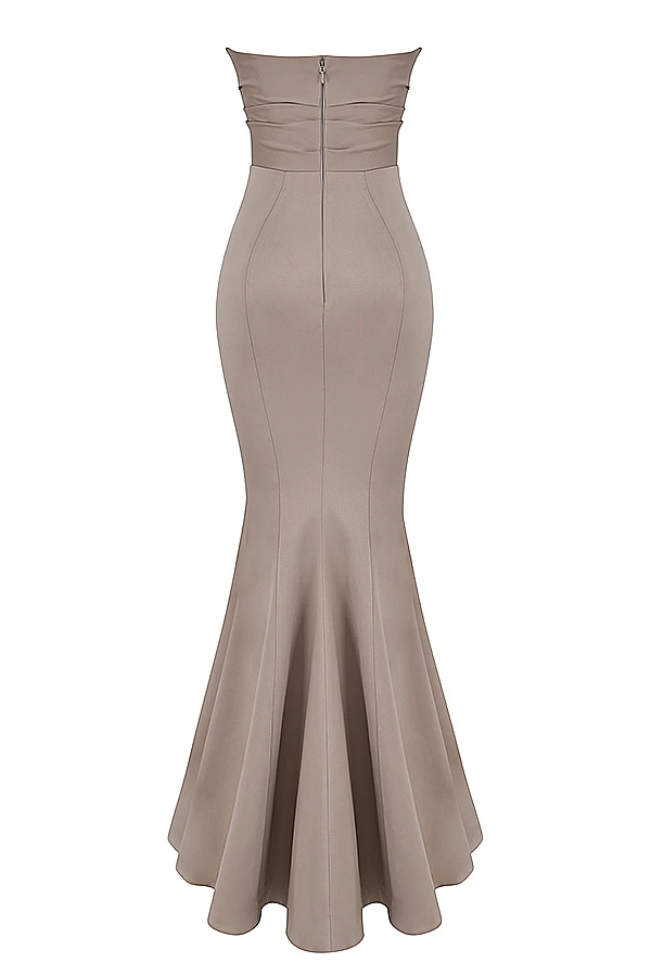 Mushroom Satin Strapless Gown 10 Mushroom Satin Strapless Gown – Bild 10