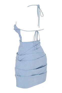 Baby Blue Open Back Mini Halter Dress -Pinkyy Kleider Geschaft sb7326 02