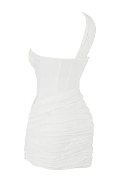 White Cut Out Mini Dress -Pinkyy Kleider Geschaft sb7366 02