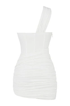 White Cut Out Mini Dress -Pinkyy Kleider Geschaft sb7366 03