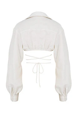 Off White Wrap Around Cropped Shirt 29 Off White Wrap Around Cropped Shirt -Pinkyy Kleider Geschaft sb7391 03