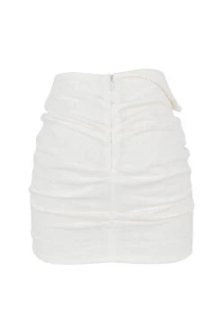 Off White Folded Waist Mini Skirt 25 Off White Folded Waist Mini Skirt -Pinkyy Kleider Geschaft sb7392 03