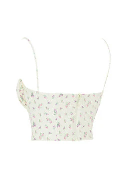 Lemon Ditsy Floral Gathered Bustier Top -Pinkyy Kleider Geschaft sb7398 02