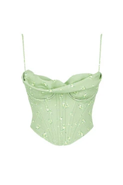 Olive Floral Draped Corset 21 Olive Floral Draped Corset -Pinkyy Kleider Geschaft sb7432b 01g