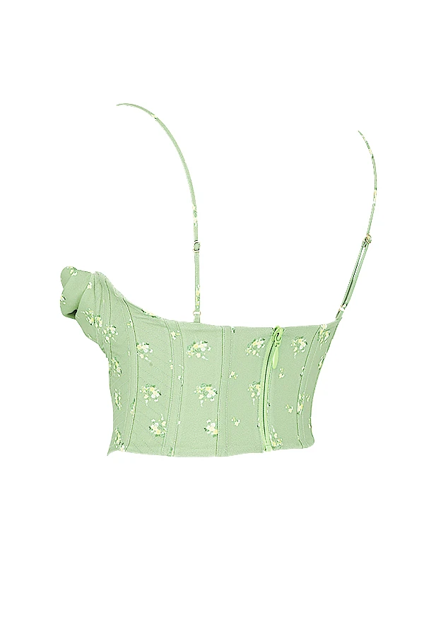 Olive Floral Draped Corset 11 Olive Floral Draped Corset – Bild 11