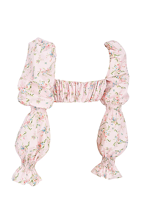 Pink Floral Shirred Bralette Top 8 Pink Floral Shirred Bralette Top – Bild 8