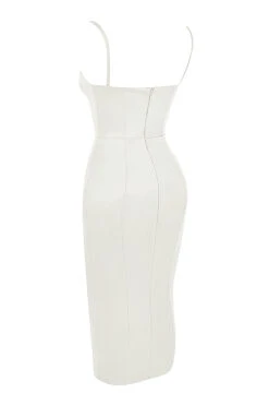Ivory Satin Corset Midi Dress 30 Ivory Satin Corset Midi Dress -Pinkyy Kleider Geschaft sb7457c 02