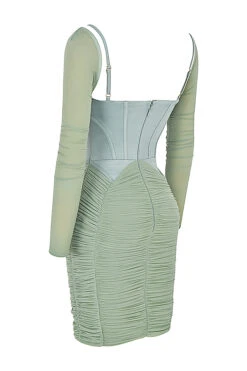 Green Gathered Corset Dress 26 Green Gathered Corset Dress -Pinkyy Kleider Geschaft sb7519 02z