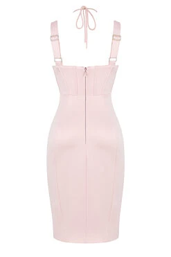 Baby Pink Satin Corset Dress -Pinkyy Kleider Geschaft sb7551 03