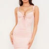 Baby Pink Satin Corset Dress